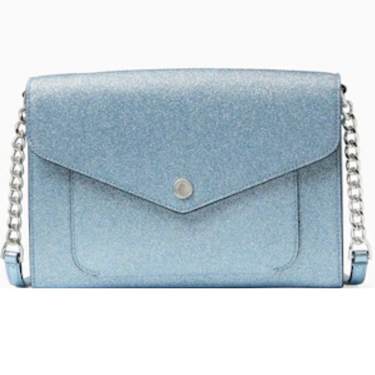 Kate Spade - Flap Crossbody Glitter Fabric - Blue K30